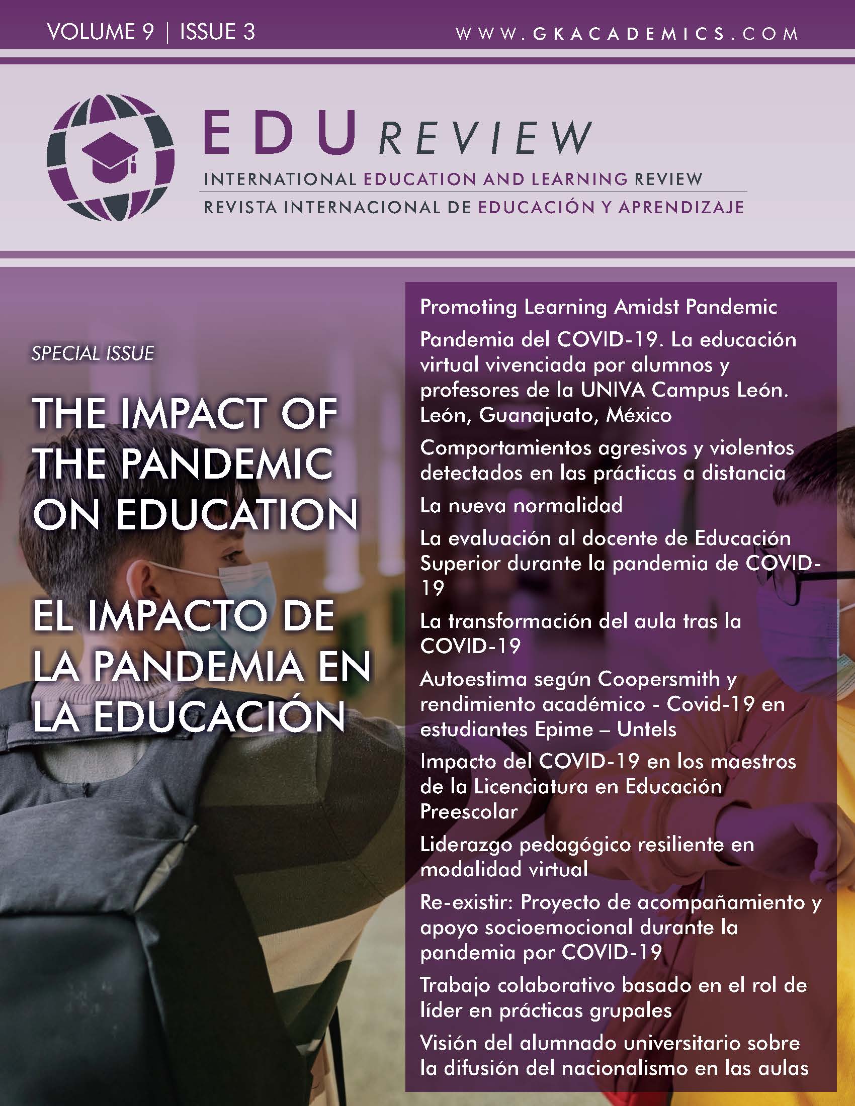 					Ver Vol. 9 Núm. 3 (2021): Monográfico - "El impacto de la pandemia en la educación"
				